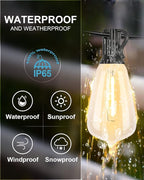 Lightdot LED Outdoor String Lights 400FT Patio Lights with 128 Shatterproof ST38 Vintage Edison Bulbs, Outside Hanging Light Waterproof for Porch, Deck, Garden, Backyard, Balcony, Dimmable- ETL Listed