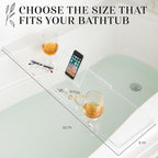 32" Supreme Plus- Luxury Bathtub Caddy - 3/8" Thick, Clear Bath Tub Tray Table for 1 or 2 Bathers, Acrylic Bath Tray Bathtub Caddy- Book, iPad and 2 Wine Glass Holders (32")