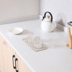 Silicone Dish Drying Mat for Multiple Usage,Easy clean,Eco-friendly,Heat-resistant Silicone Mat for Kitchen Counter or Sink,Refrigerator or Drawer Liner Tapioca S 12 inches x 6 inches