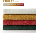 MIULEE Christmas Pack of 4 Couch Throw Pillow Covers 16x16 Inch Christmas Red/Green Soft Decorative Chenille Pillow Covers Farmhouse Accent Cushion Covers for Boho Home Decor Sofa Bedroom Living Room
