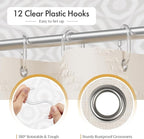 AmazerBath Boho Farmhouse Shower Curtain with Tassels, Beige Shower Curtain Set Fabric, Soft Cloth Chevron Rustic Shower Curtain with Hooks, Hotel Quality, 72x72 Inches