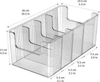 JessLab U-Shape Makeup Organizer, 4-Compartment PET Cosmetic Storage Box with Removable Dividers, Stackable Design for Bathroom Counter and Desk, 1 Pack