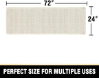 H.VERSAILTEX Upgraded Waffle Runner Rug Super Absorbent Non Slip Bath Rugs for Beside Tub, 24" x 72", Ivory