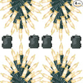 WATERGLIDE 4 Pack 50LED Outdoor Christmas Lights, 16FT Battery Operated Mini String Lights with 8 Modes & Timer, Xmas Tree Lights Waterproof for Patio Garden Party Wedding Holiday Decor, Warm White