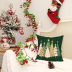 AACORS Christmas Pillow Cover 20X20 Inch Watercolor Christmas Tree Stars Decoration Holiday Farmhouse Winter Pillow Case for Sofa Couch Decor（Green） AA366-20