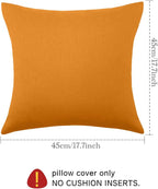 Boao 4 Pack Christmas Decorative Outdoor Waterproof Throw Pillow Covers Square Patio Balcony Garden Waterproof Cushion Case PU Coating Pillow Shell for Couch Bed Patio Sofa, 18 x 18 Inch(Light Orange)