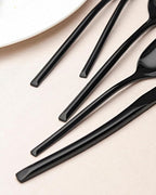 Lemeya 20-Piece Black Silverware Set for 4,Modern 18/10 Stainless Steel Flatware Set,Luxury Cutlery Set,Unique Utensils Set for Restaurant,Spoons and Forks Set,Mirror Polished,Dishwasher Safe