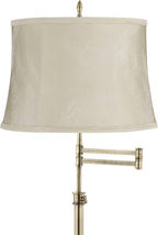 360 Lighting Westbury Traditional 70" Tall Standing Floor Lamp Skinny Large Adjustable Swing Arm Pole Gold Antique Brass Finish Living Room Bedroom House Reading Office Wimberley Beige Drum Shade