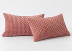 Kevin Textile Throw Pillow Covers Soft Corduroy Decorative Set of 2 Valentines Day Boho Striped Pillow Covers Pillowcases Farmhouse Home Decor for Couch Bed Sofa Living Room 12x20 Inch Blush Pink