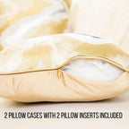 NKB Supplies Throw Pillows with Inserts Included,18"x18" Pillows, Set of 2, Marble Pillow Covers, Decorative Pillows for Bed, Couch, Sofa