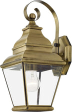 Livex Lighting 2590-01 Exeter Outdoor Wall Lantern, Antique Brass