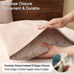 PHF Truly Velvet Pillowcases Standard Size, No Insert, 2 Pack Ultra Soft Breathable Pillow Shams Covers with Envelope Closure, 20" X 26" Luxury Cozy Warm Fuzzy Flannel, Rose Pink