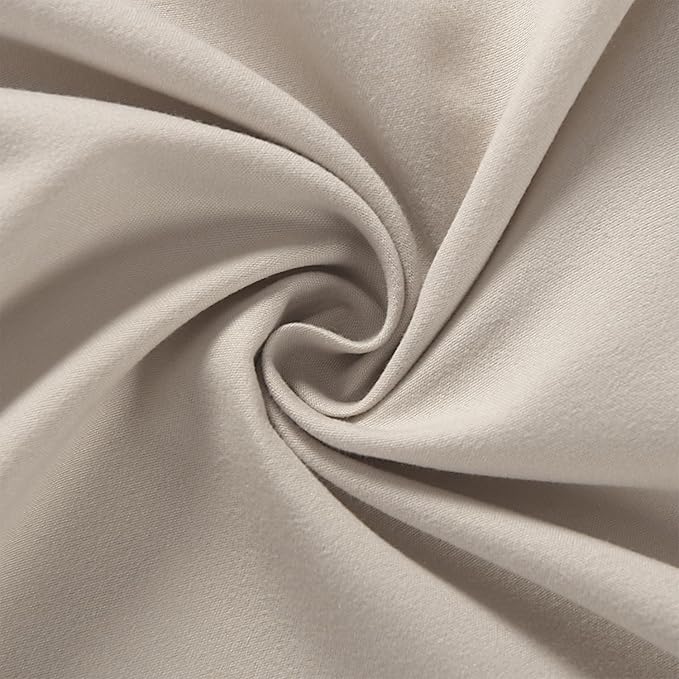 Ruched Ruffled Shower Curtain 72" W x 72" H, Beige Microfiber Rustic Decorative Bath Curtain for Bathroom, Farmhouse and Boho Bathroom Décor, Machine Washable (LQ-38)