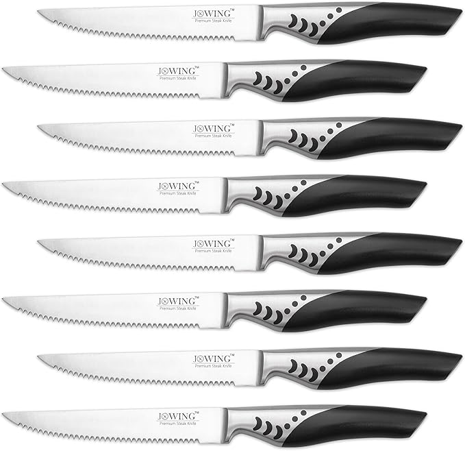 German High Carbon Stainless Steel Steak Knives, Premium 8-Piece Steak Knife Set