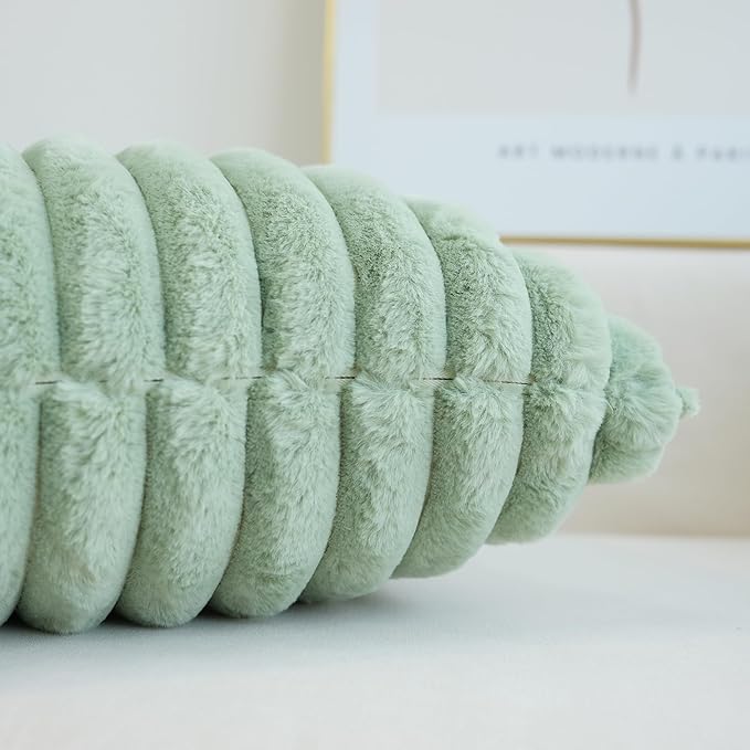 JOJUSIS Pack of 2 Faux Fur Plush Decorative Throw Pillow Covers Couch Cushion Case Soft Pillowcases (Sage Green, 22 x 22-Inch)