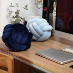 Petrella Knot Pillows Ball Round Throw Pillows Home Decor Cushion Decorative Aesthetic Throw Pillows，Navy 11inch