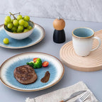 Dinnerware Set Stoneware 16 Pieces Service for 4, Stoneware Plates and Bowls Set Highly Chip and Crack Resistant Stoneware Set, Dishwasher Microwave Safe Dishes set