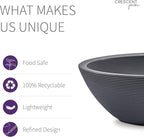 Crescent Garden Delano Oval Planter Bowl, Succulent Garden, Unique Indoor/Outdoor Double-Walled Plant Bowl with Plug- Oval Shape - 30" L x 21" W x 10" H (Slate)
