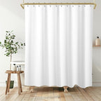 Boho Shower Curtain Set, Waterproof Fabric Shower Curtains, Luxury Hotel Style, Waffle Texture, Heavy Duty, Extra Long Bath Curtain, No Hook, Bathroom Decor, 72x78 Inch, White