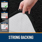 OLANLY Bathroom Rugs 36x24, Extra Soft Absorbent Chenille Bath Rugs, Rubber Backing Quick Dry, Machine Washable Bath Mats for Bathroom Floor, Tub and Shower, Home Decor Accessories, Black