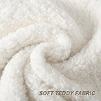 FUTEI Cream White Throw Pillow Covers 26x26 Inch Set of 2,Furry Faux Fur Teddy Boucle Textured Cushion Covers,Soft Fluffy Decorative Euro Pillow Shams,Home Decor for Couch Bed Living Room Office Car