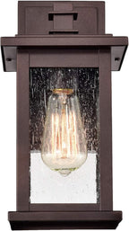 MICSIU Oil Rubbed Bronze Outdoor Wall Sconce, Clear Seedy Glass Outside Porch Sconce, 12 Inch Outdoor Light Fixture for House, Front Door, Entryway, Patio