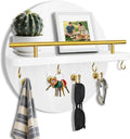 Key Holder Wall Mount with Shelf and Hooks, 11.8 Inch Entryway Gold Key Rack Hanger, Rustic Key Holder for Wall Decor