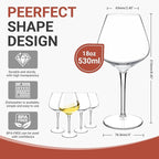 Tritan-Plastic Floating Red Wine Glasses for Pool Set of 4, 18 oz Holiday Drinkware Durable Wine Glasses with Long Stem, Ideal for Home, Party, Wedding, Beach