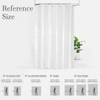 KGORGE Non See Through White Sheer Shower Curtain 84 inches Long, Privacy Button Hole Waterproof Lightweight Washable Shower Curtains for Bathroom Bathtub, W72 x L84, 1 Panel, Hooks Included