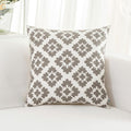 HWY 50 Grey Gray Decorative Throw Pillow Covers 18x18 Inch (1 Piece), Embroidered Cotton Farmhouse Cushion Cover Pillow Case for Sofa Couch Living Room Bed, Geometric Diamond Floral