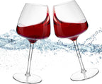 MICHLEY Floating Wine Glasses for Pool Unbreakable Tritan Plastic Red Wine Glasses with Stem Poolside Floating Cups 20.5 OZ, Dishwasher Safe, Set of 2