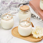 Syntic 40 Pack Small Glass Jars with Cork Lids, 7oz Empty Mason Jars for Making Candles, Yogurt Container with PE Lids for Wedding Favors, Baby Shower, Candy, Spices with Twine, Labels