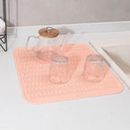 Silicone Dish Drying Mat for Multiple Usage,Easy clean,Eco-friendly,Heat-resistant Silicone Mat for Kitchen Counter or Sink,Refrigerator or Drawer Liner Pink 2XL 24 inches x 18 inches