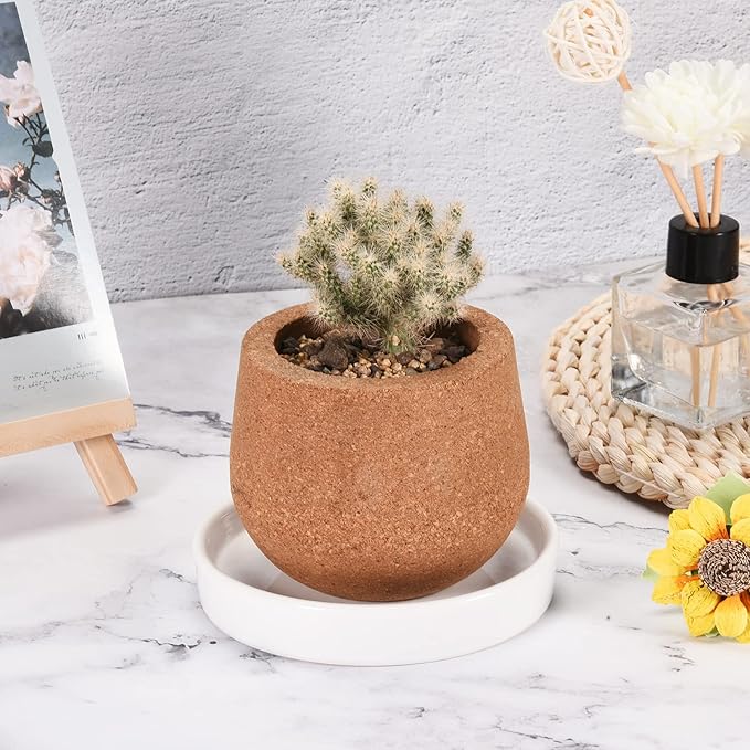 MECCANIXITY Plant Pot Saucer 11.5cm Ceramic Round Flower Drip Tray for Indoor Outdoor, White Pack of 2