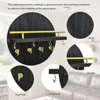 Key Holder Wall Mount with Shelf and Hooks, 11.8 Inch Entryway Gold Key Rack Hanger, Rustic Key Holder for Wall Decor