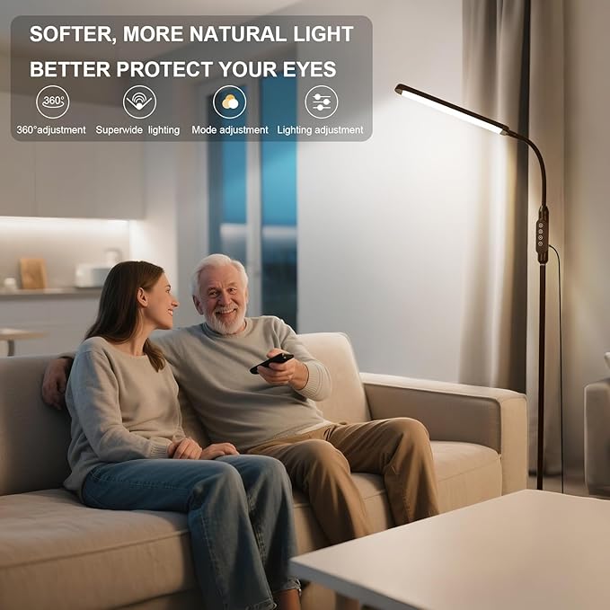 Bright LED Floor Lamps Remote Dimming for Eyelash Extension Tattoo Manicure Craft Drawing Makeup,Living Room Bedroom Office Adjustable Standing Reading Lights Esthetician Decor Supplies Nail lamp
