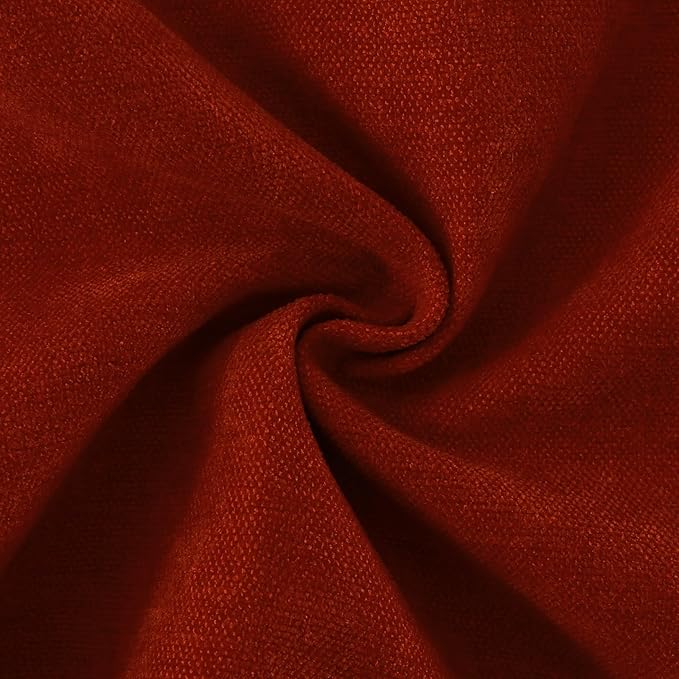 Jeneoo Orange Red Decorative Throw Pillow Covers Soft Chenille Comfy Solid Couch Cushion Cases Decor (Set of 2, 16 x 16 Inches)