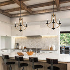 Farmhouse Chandelier for Dining Room 3-Light 19" Wide Adjustable Kitchen Island Pendant Lighting, Rustic Hanging Light Fixture for Entryway Foyer Bedroom Living Room,