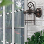MICSIU Outdoor Light Sconces Wall Mount 2 Pack, Bronze Exterior Light Fixtures with Clear Seedy Glass, 9.8 Inch Outside Light for Home, House, Entryway, Patio, Garage, Doorway