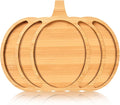 AWIZOM Pumpkin Wooden Serving Platter Thanksgiving Bamboo Serving Tray Wooden Snack Cheese Charcuterie Board Sectional Wood Halloween Dish Plate for Fall Autumn Harvest Party Supply,14.96x11.58x0.79