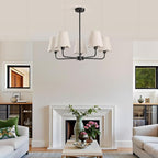 KAISITE Black Chandelier for Dining Room - 5-Light Farmhouse Dining Room Light Fixture Over Table Industrial Kitchen Lighting Fixture Ceiling Hanging Chandelier for Bedroom Living Room Foyer Entryway