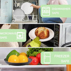 Supernal 32pcs Wheat Straw Dinnerware Sets,Plates and Bowls Sets,Reusable Plastic Plate,Microwave Dishwasher Safe,Plastic Dinnerware Set,Four Color Set 16pcs Plates,8pcs Bowls,8pcs Cups