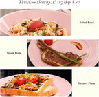 Pearl Dots Stoneware Dinnerware Set(42pc Set, Pink)