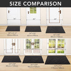 hicorfe Indoor Doormat,Front Back Door Mat Rubber Backing Non Slip Door Mats 47"x71" Absorbent Resist Dirt Entrance Doormat Inside Floor Mats for Entryway Washable Low-Profile (Charcoal)