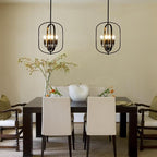 Black Chandelier Light, Modern Farmhouse Chandeliers for Dining Room Light Fixture Entryway Industrial Rustic Geometric Hanging Foyer Lighting Fixtures Kitchen Chandelier for Entryway Bedroom Hallway