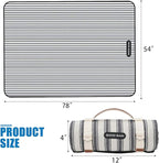 G GOOD GAIN Waterproof Picnic Blanket Portable with Carry Strap for Beach Mat or Family Outdoor Camping Party (Berry Blue)