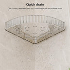 Corner Shower Caddy Suction Cup Bathroom Shower Organizer for Bathroom Storage Home Decor & Kitchen No Drilling Capacity Removable and Reusable Shower Shelves for Inside. (clear, corner)