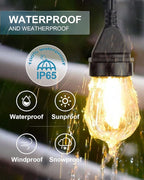 Lightdot 100FT Outdoor String Lights, LED Bistro String Lights with Shatterproof S14 Bulbs, 2200K Dimmable, Waterproof Hanging Lights for Porch, Party, Garden, Backyard, Balcony - ETL Listed