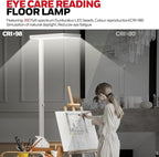 Honeywell 10400LM LED Floor Lamp, 02E Pro Sunturalux Eye-Caring Reading Standing Light, 100W Modern Natural Daylight 4000K Dimmable 77" Tall Floor Lamps for Living Room Kids Study Home Office