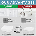 Stall No Hook Shower Curtain with Snap in Liner,230GSM Waffle Weave Shower Curtains for Bathroom,60W x 74H,White